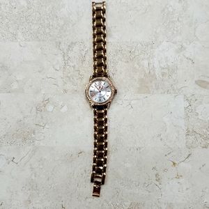 Bella & Rose Quartz watch women's gold with rhinestones